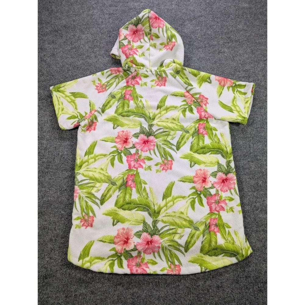 Tommy Bahama Beach Cover Up Hoodie Kids Size L/XL 7-12 Multi Color Pockets